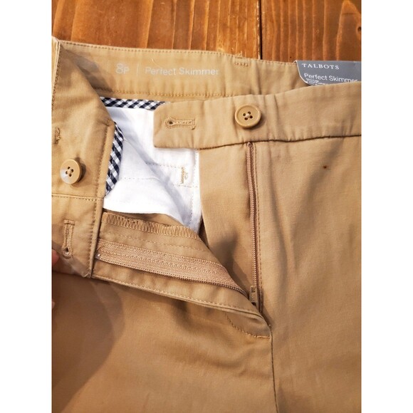 Talbots Capris Tan Perfect Skimmer Slim Leg Pedal Pusher 8P - Picture 7 of 10